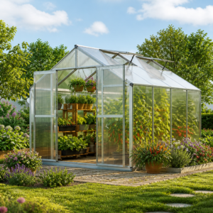 GFP 225 x 259 cm Gewächshaus, inkl. Aktionsset - XL | 8 mm | Polycarbonat | Doppelschiebetür | Dachfenster Unkategorisiert online kaufen