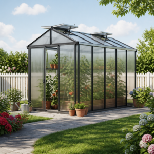 GFP 199 x 324 cm Gewächshaus, Pulverbeschichtet Anthrazit, RAL 7016 | Aktionsset - Profi 2 | Polycarbonat | Einfachschiebetür | Dachfenster Unkategorisiert online kaufen