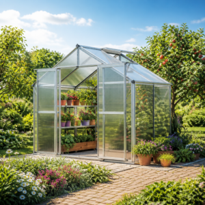 GFP 225 x 133 cm Gewächshaus, inkl. Aktionsset - XL | 6 mm | Polycarbonat | Doppelschiebetür | Dachfenster Unkategorisiert online kaufen
