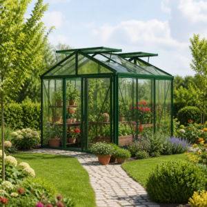 GFP 235 x 235 cm Gewächshaus, Pulverbeschichtet Grün, RAL 6005 | ohne Setangebot | Polycarbonat | Einfachschiebetür | Dachfenster Unkategorisiert online kaufen