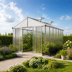 GFP 262 x 384 cm Gewächshaus, Aktionsset - Profi 1 | Polycarbonat | Doppelschiebetür | Dachfenster | mit Fundament Unkategorisiert online kaufen