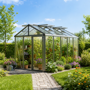 GFP 235 x 385 cm Gewächshaus, Standardfarbe Aluminium Natur | Aktionsset - Profi 2 | Polycarbonat | Einfachschiebetür | Dachfenster | mit Dachrinne Unkategorisiert online kaufen