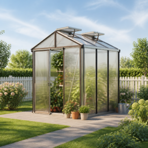GFP 199 x 199 cm Gewächshaus, Standardfarbe Aluminium Natur | ohne Setangebot | Polycarbonat | Einfachschiebetür | Dachfenster Unkategorisiert online kaufen
