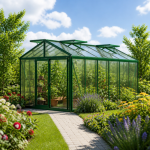 GFP 235 x 460 cm Gewächshaus, Pulverbeschichtet Grün, RAL 6005 | Aktionsset - Profi 1 | Polycarbonat | Einfachschiebetür | Dachfenster Unkategorisiert online kaufen