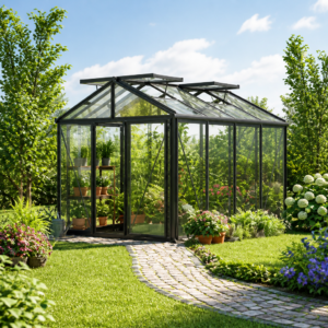 GFP 235 x 311 cm Gewächshaus, Pulverbeschichtet Anthrazit, RAL 7016 | Aktionsset - Profi 2 | Polycarbonat | Einfachschiebetür | Dachfenster Unkategorisiert online kaufen