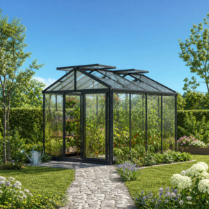 GFP 235 x 311 cm Gewächshaus, Pulverbeschichtet Anthrazit, RAL 7016 | Aktionsset - Profi 1 | Polycarbonat | Einfachschiebetür | Dachfenster Unkategorisiert online kaufen