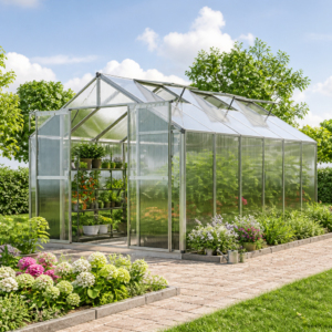 GFP 225 x 384 cm Gewächshaus, inkl. Aktionsset - XL | 8 mm | Polycarbonat | Doppelschiebetür | Dachfenster Unkategorisiert online kaufen
