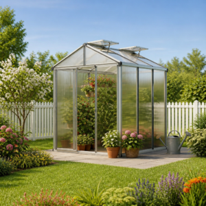 GFP 199 x 199 cm Gewächshaus, Standardfarbe Aluminium Natur | Aktionsset - Profi 2 | Polycarbonat | Einfachschiebetür | Dachfenster Unkategorisiert online kaufen