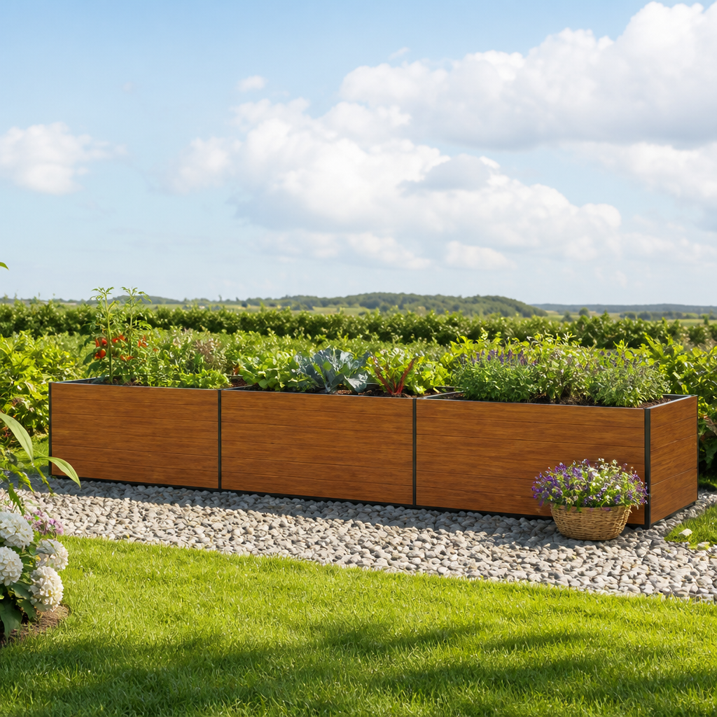 GFP 490 x 99 x 77 cm Hochbeet, Holzoptik GFP 490 x 99 x 77 cm Hochbeet, Holzoptik