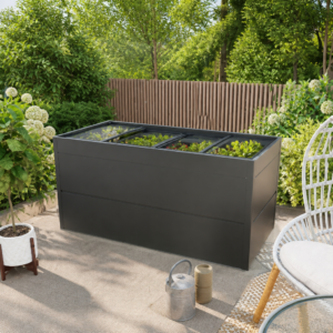 PRIMEYARD 200 x 100 x 77 cm Hochbeet, Stahl, Anthrazit-Metallic | inkl. Frühbeetaufsatz Unkategorisiert online kaufen