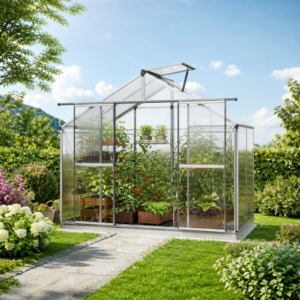 GFP 256 x 131 cm Gewächshaus, inkl. Aktionsset - XL | 6 mm | Polycarbonat | Doppelschiebetür | mit Fundament Unkategorisiert online kaufen